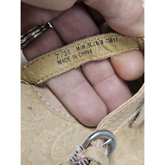 B.O.C. Born Concept Womens Pink Leather Block Heel Slide Sandals Size 7 Preppy - Picture 7 of 10